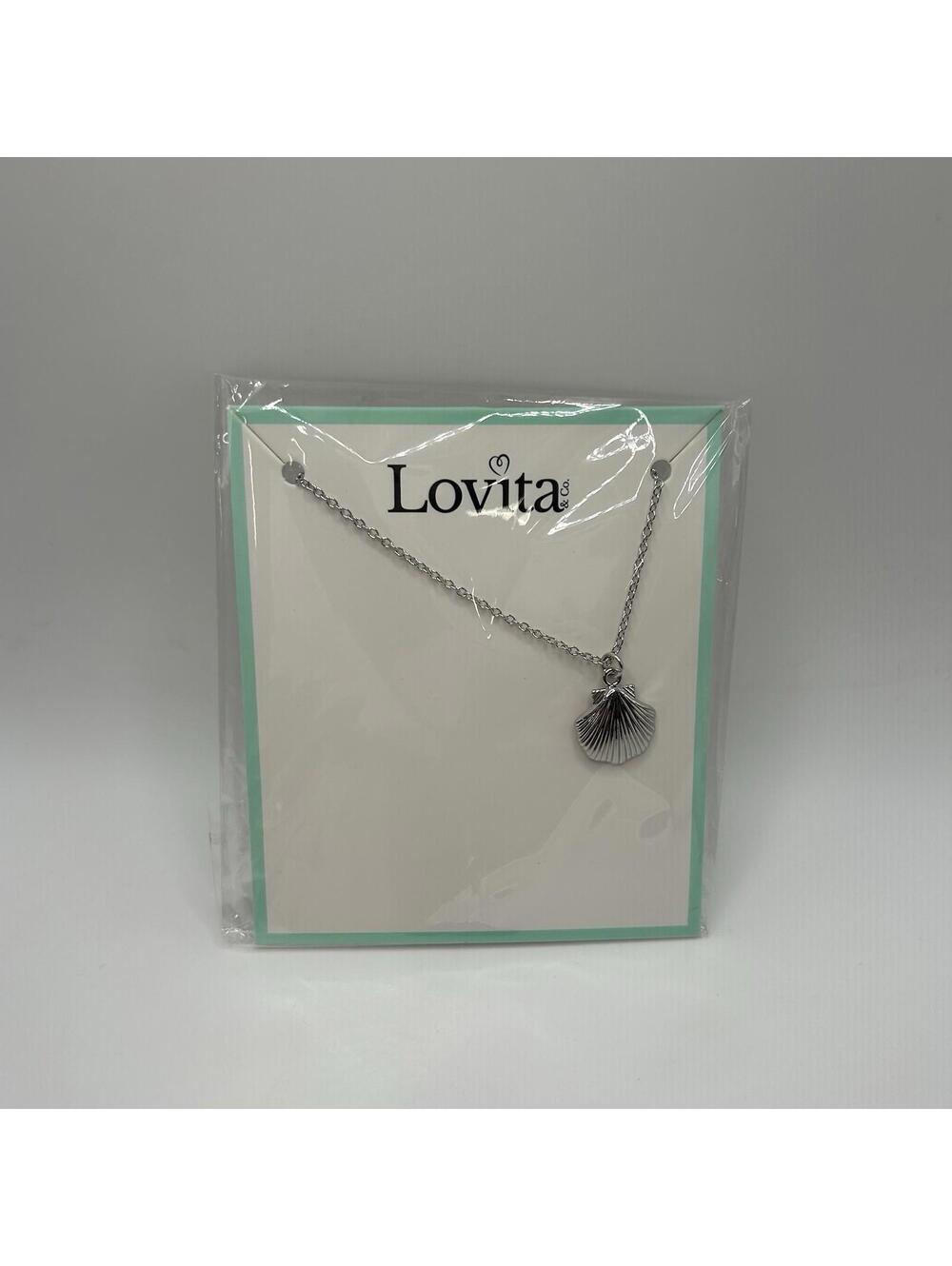 Lovita & Co. Silver Color Long Chain Seashell Charm Necklace